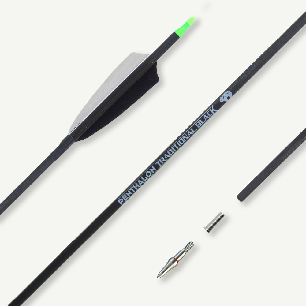 Penthalon Carbonpfeile 40812 Traditional Black Naturfedern 400