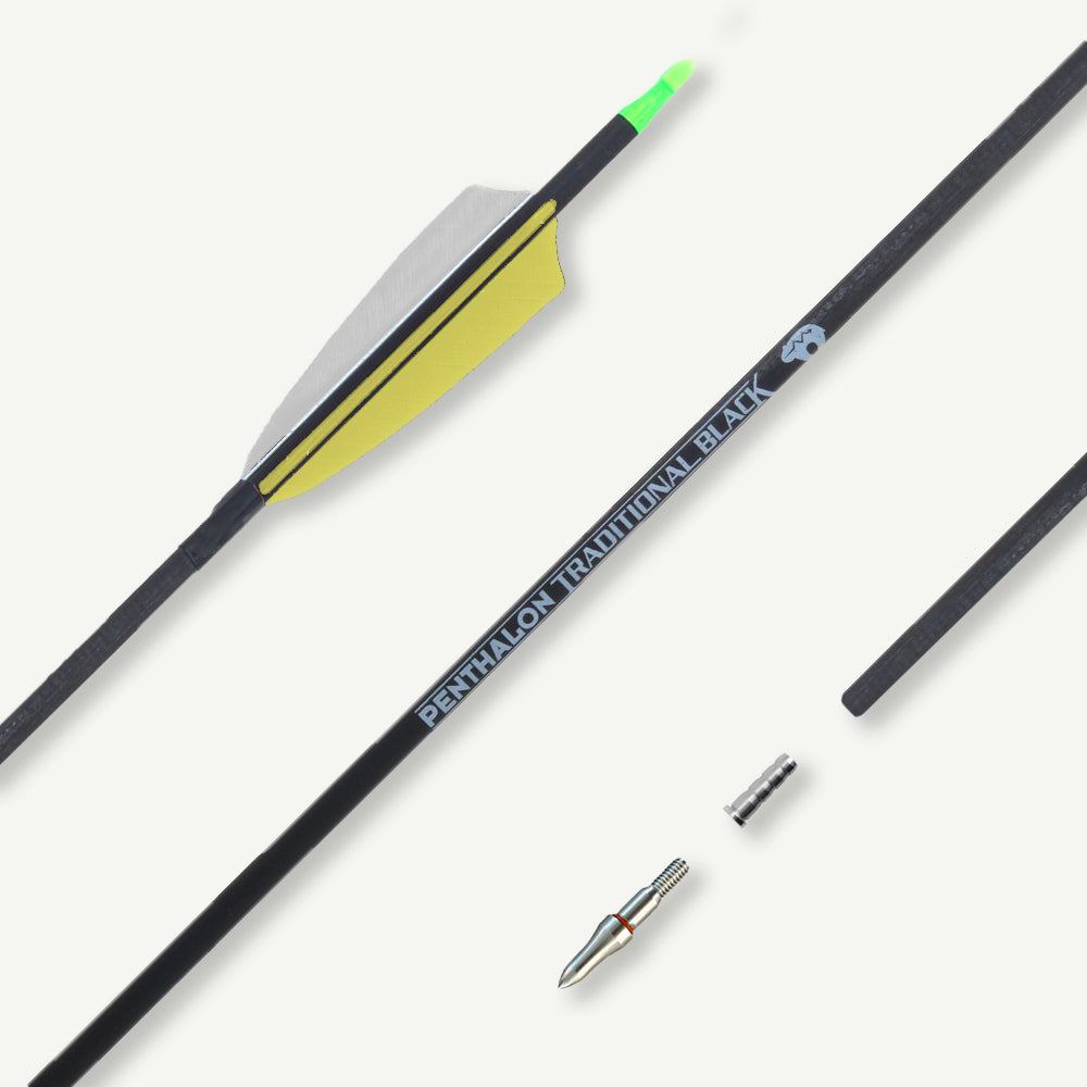 Penthalon Carbonpfeile 40812 Traditional Black Naturfedern 500