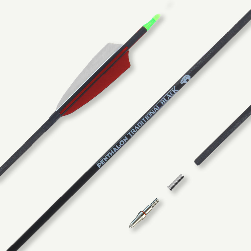 Penthalon Carbonpfeile 40812 Traditional Black Naturfedern 600