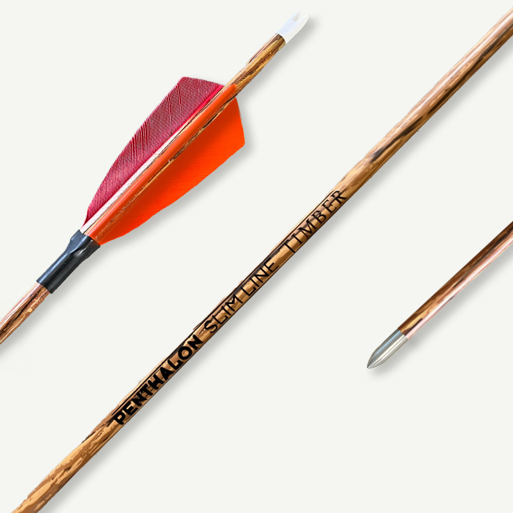 Penthalon Carbonpfeile 40819 Slim Line Timber Naturfedern 1300