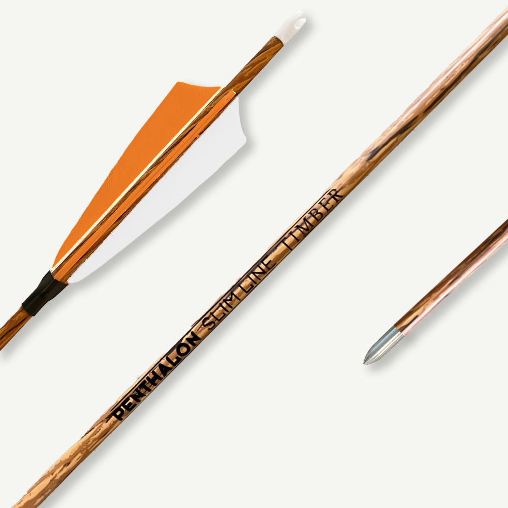 Penthalon Carbonpfeile 40819 Slim Line Timber Naturfedern 800