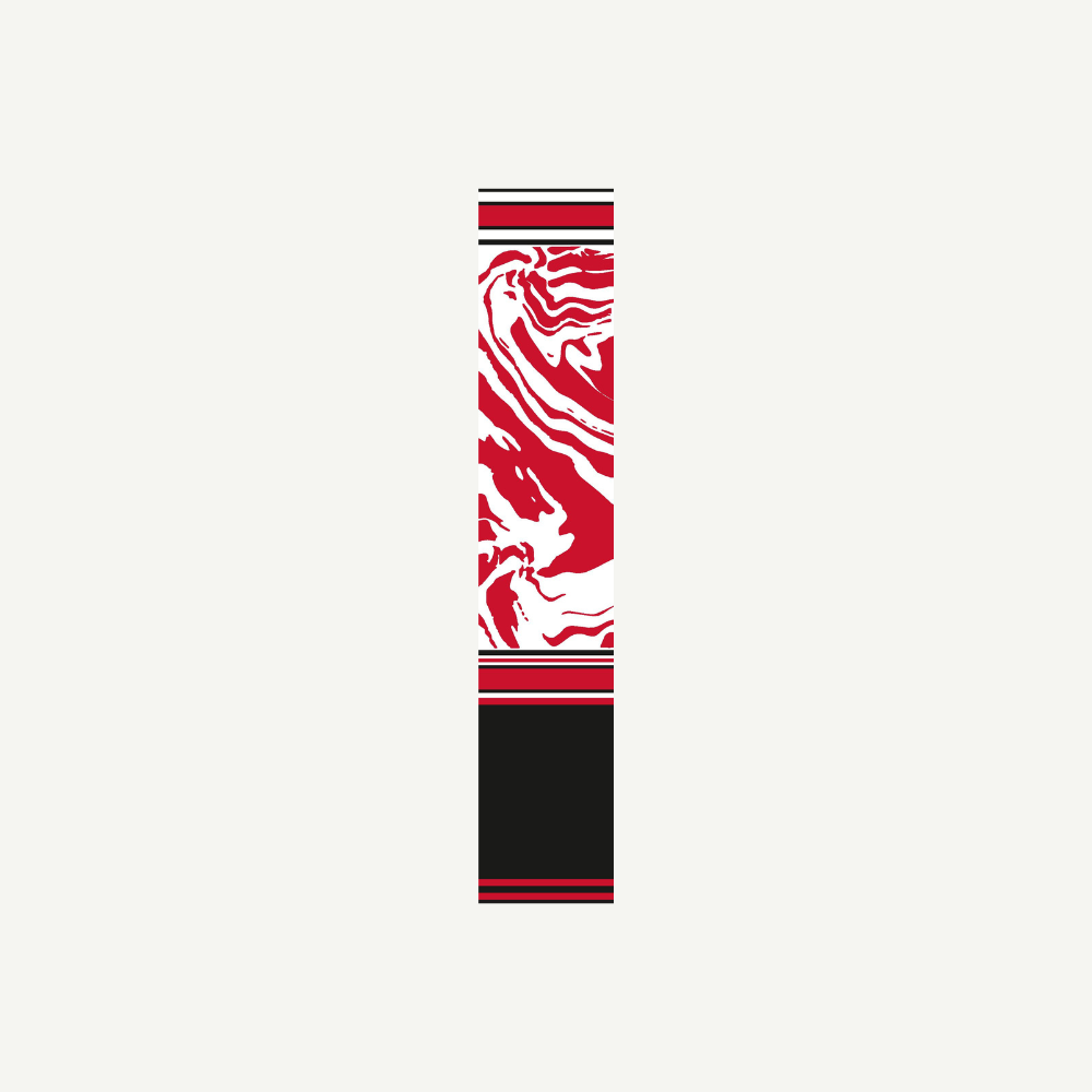 Pfeilcresting Zebra (Stück) rot - weiss