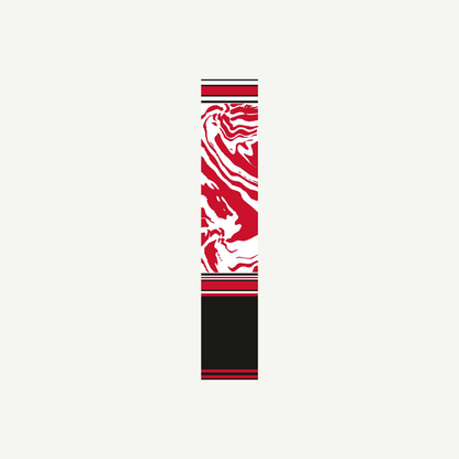 Pfeilcresting Zebra (Stück) rot - weiss