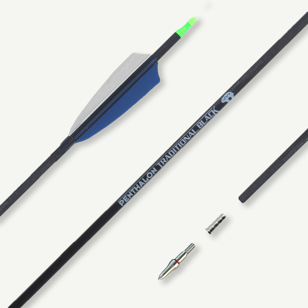 Penthalon Carbonpfeile Traditional Black Naturfedern 350