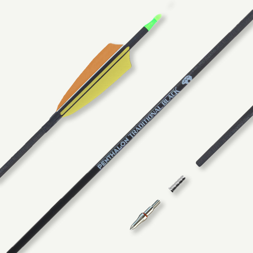 Penthalon Carbonpfeile 40812 Traditional Black Naturfedern 700