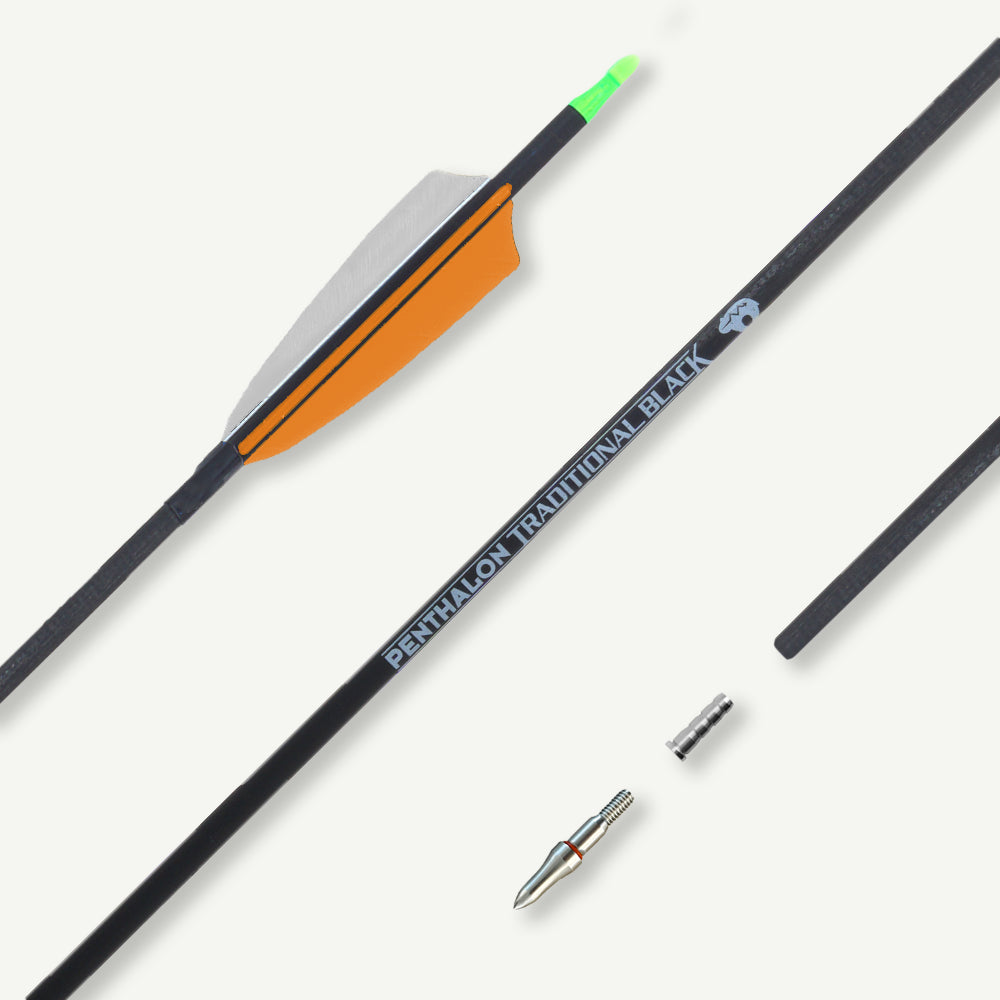 Penthalon Carbonpfeile 40812 Traditional Black Naturfedern 800