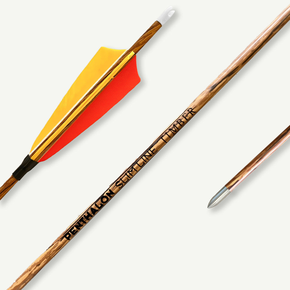 Penthalon Carbonpfeile 40819 Slim Line Timber Naturfedern 700
