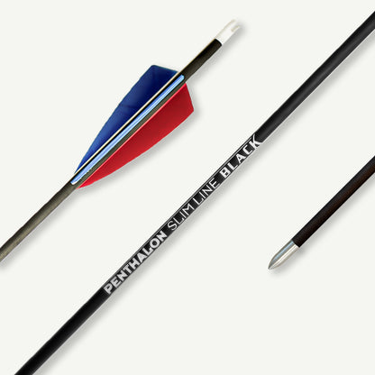 Penthalon Carbonpfeile 40820 Slim Line Black Naturfedern