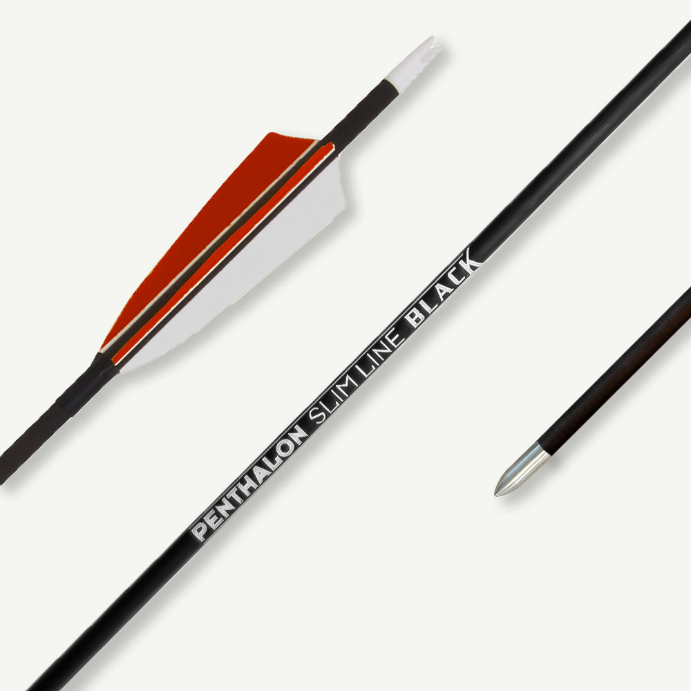 Penthalon Carbonpfeile 40820 Slim Line Black Naturfedern